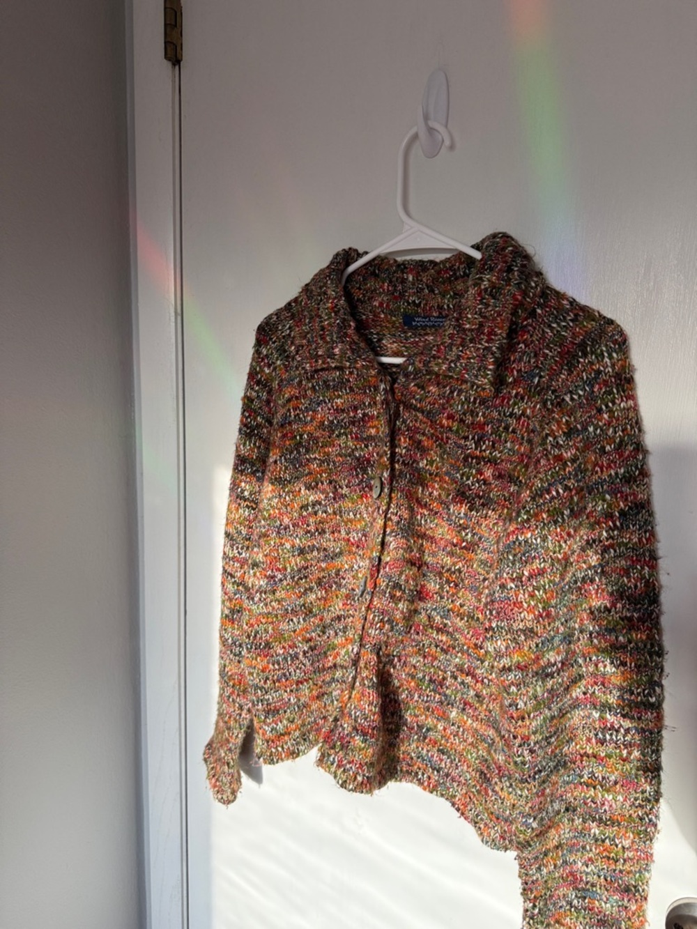 Multicolor Marled Knit Cardigan Sweater